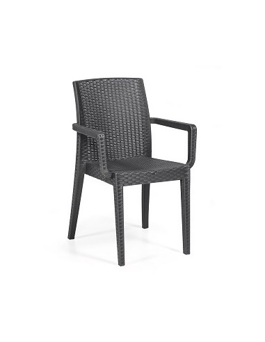 RATTAN SEDIA SIENA C/BRACCIOLI ANTRACITE