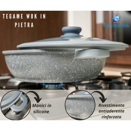 TEGAME C/COPERCHIO IN VETRO 24CM MAN.SIL