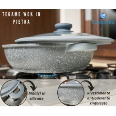 TEGAME C/COPERCHIO IN VETRO 28CM MAN.SIL