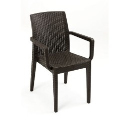 RATTAN SEDIA SIENA C/BRACCIOLI MARRONE