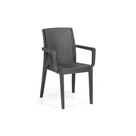 RATTAN SEDIA SIENA C/BRACCIOLI ANTRACITE