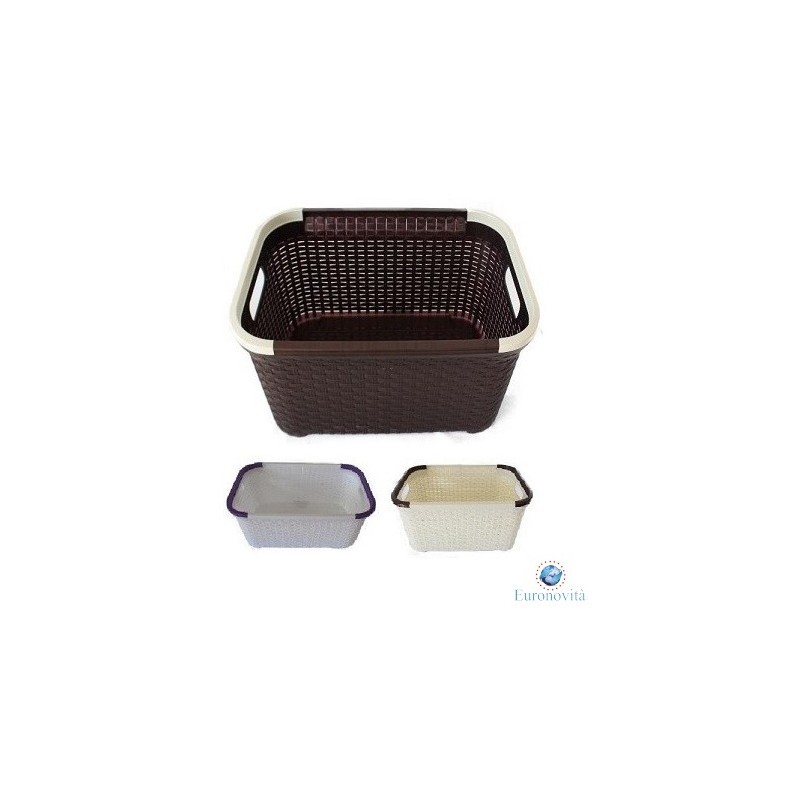 CESTO PER BIANCHERIA RATTAN 31LT 50X31,5X23,5CM COL. ASS.TI