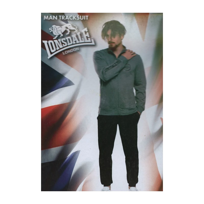 TUTA LONSDALE UOMO FULL ZIP MEDIUM GREY MELANGE