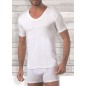 MAGLIA UOMO SCOLLO A PUNTA BIANCO TAG.L5 100% COTONE