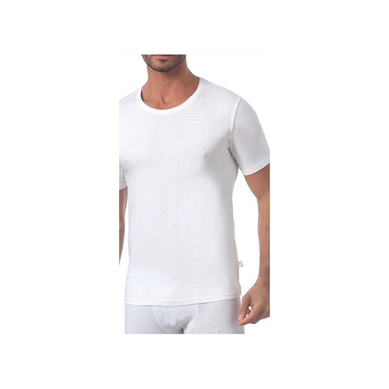 MAGLIA UOMO SCOLLO TONDO BIANCO TAG.L5 100% COTONE