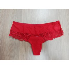 SLIP BRASILIANO DONNA CON INSERTO PIZZO ROSSO TAG.M/4