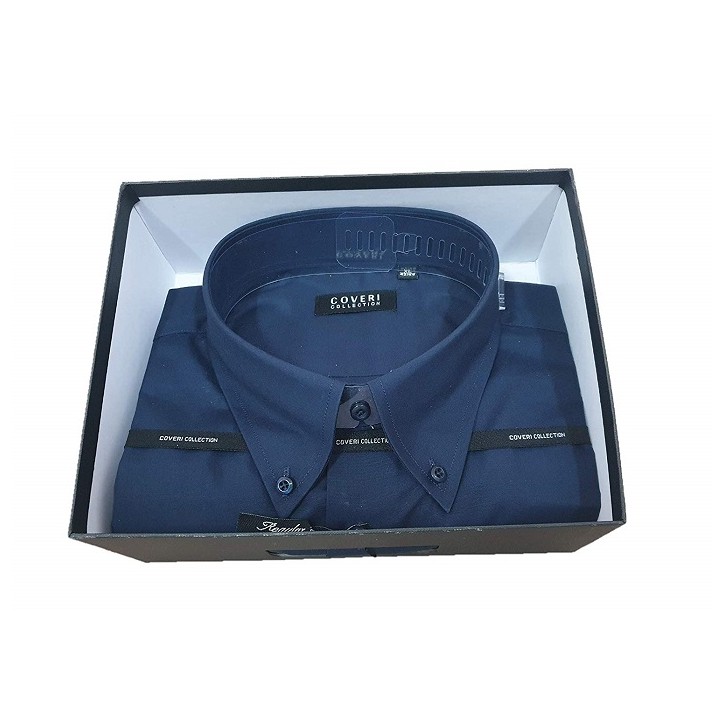 CAMICIA UOMO MAN.LUN. COVERI COL. BOT.DOWN BLU.TAG.M