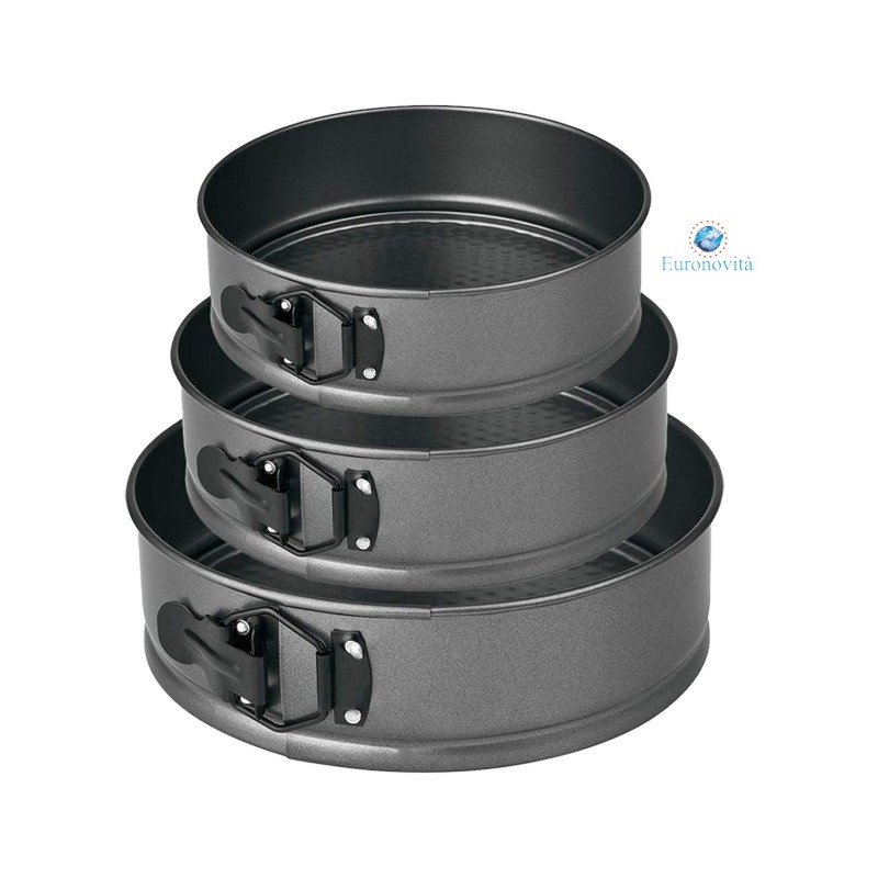 FORMINE TORTIERE A CERNIERA SET 3 PZ. CM 24-26-28