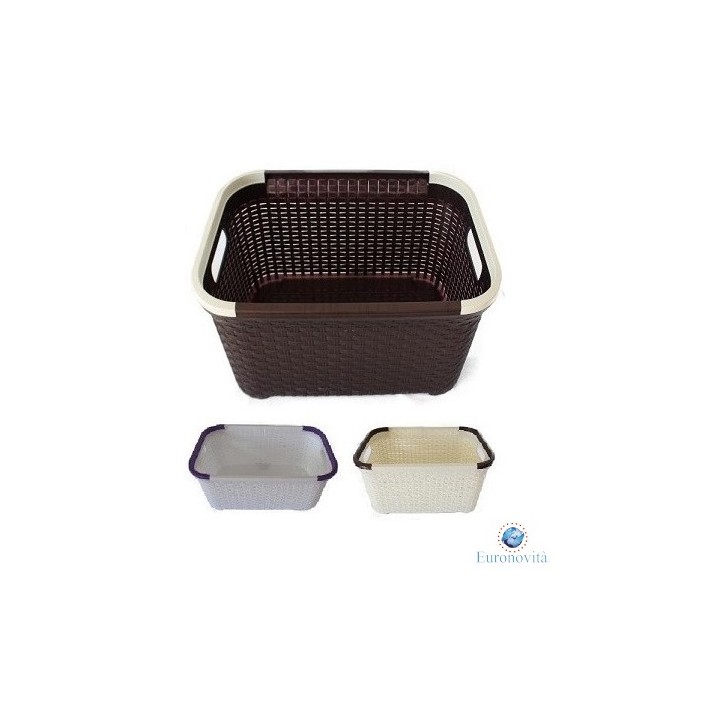 CESTO PER BIANCHERIA RATTAN 31LT 50X31,5X23,5CM COL. ASS.TI