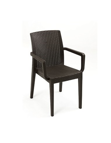 RATTAN SEDIA SIENA C/BRACCIOLI MARRONE