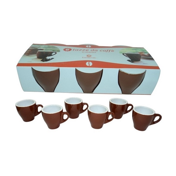 TAZZA DA BAR 6PZ ALTA MARRONE
