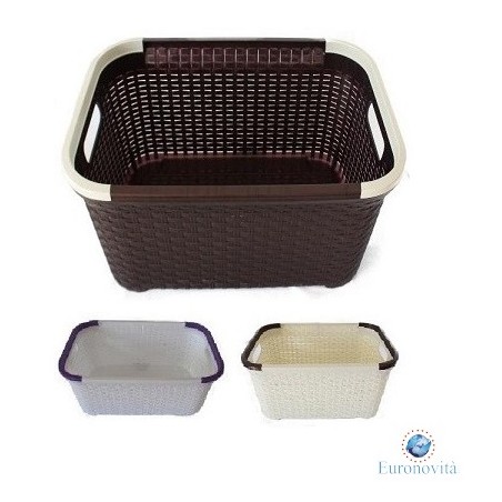 CESTO PER BIANCHERIA RATTAN 31LT 50X31,5X23,5CM COL. ASS.TI