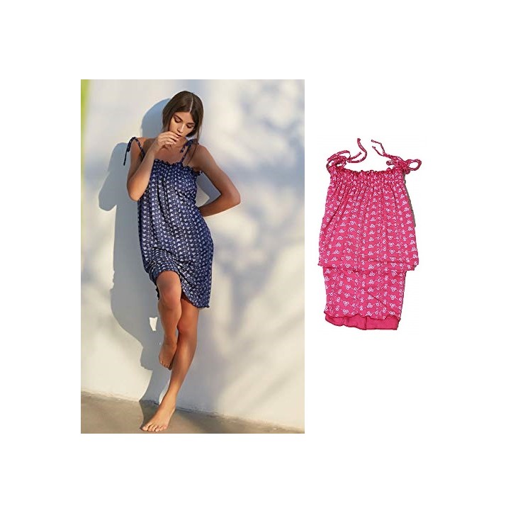 PIGIAMA DONNA MOD.MARA ASS.BLU SKY-FRUTTI ROSSI TAG.S-XL