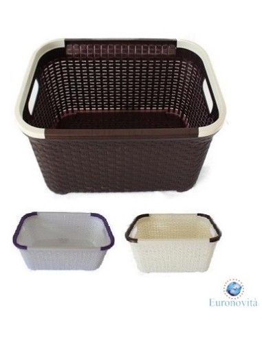 CESTO PER BIANCHERIA RATTAN 31LT 50X31,5X23,5CM COL. ASS.TI