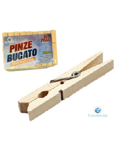 PINZE DA BUCATO LEGNO SET 18PZ